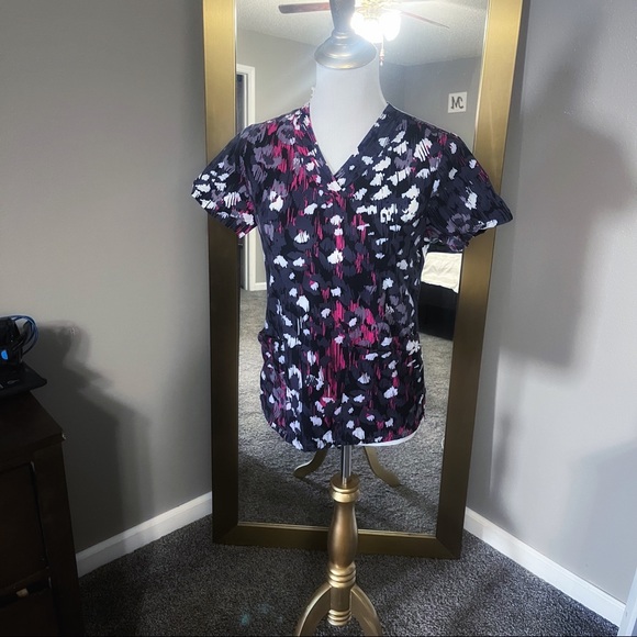 Barco Uniforms Tops Icu By Barco Pink Cheetah Print Scrub Top